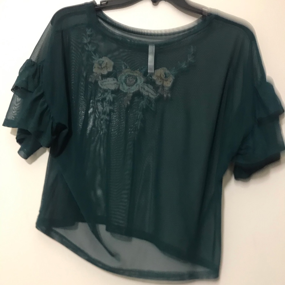 beautiful green xhilaration blouse size S - Picture 3 of 7